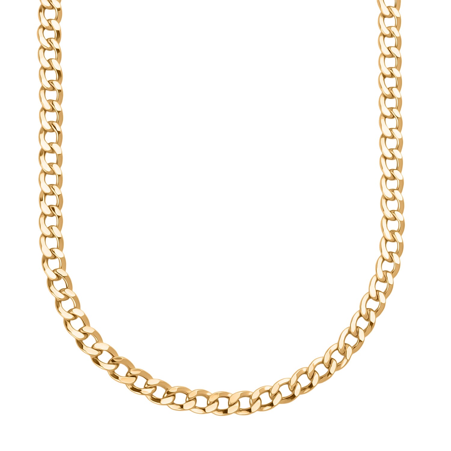 9K Yellow Gold Flat Curb Necklace (Size - 24) with Lobster Clasp, Gold Wt. 8.54 Gms