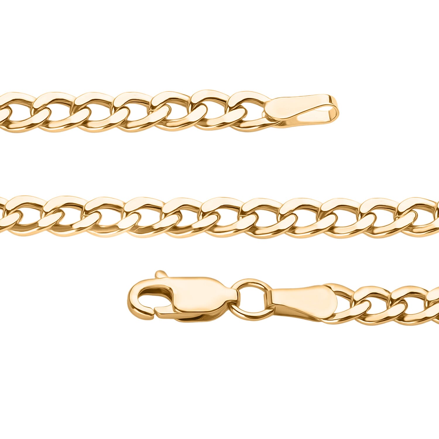 9K Yellow Gold Flat Curb Necklace (Size - 24) with Lobster Clasp, Gold Wt. 8.54 Gms