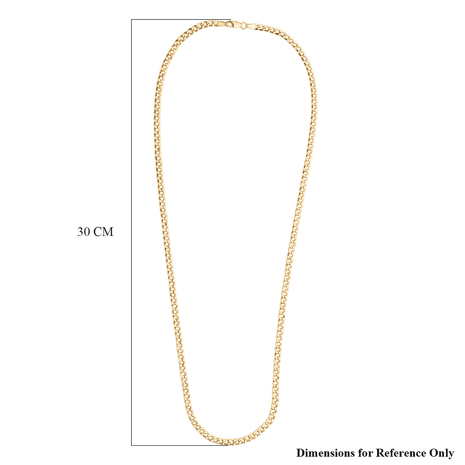 9K Yellow Gold Flat Curb Necklace (Size - 24) with Lobster Clasp, Gold Wt. 8.54 Gms