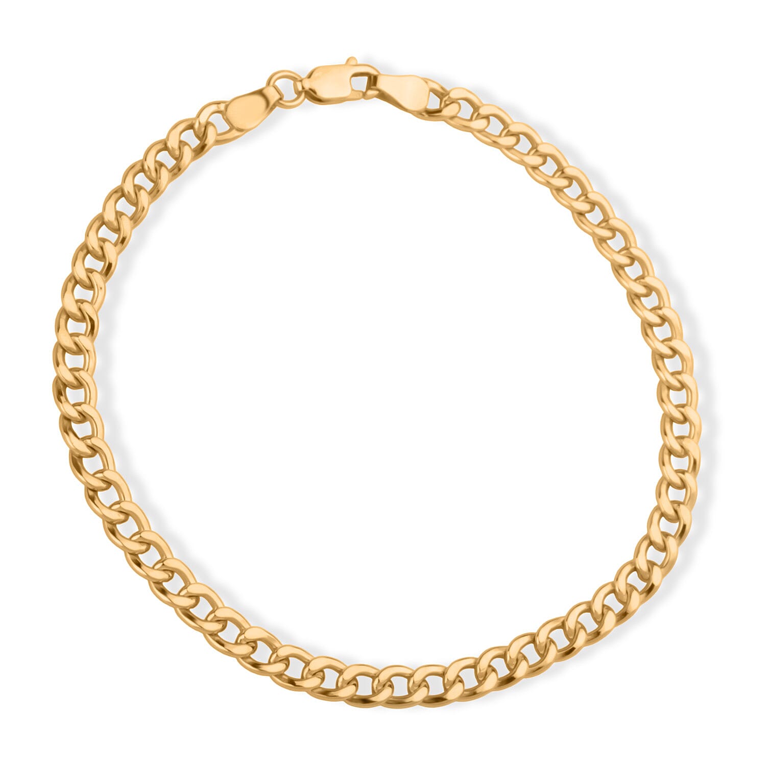 9K Yellow Gold Flat Curb Bracelet (Size - 8.50) with Lobster Clasp, Gold Wt. 4.34 Gms.