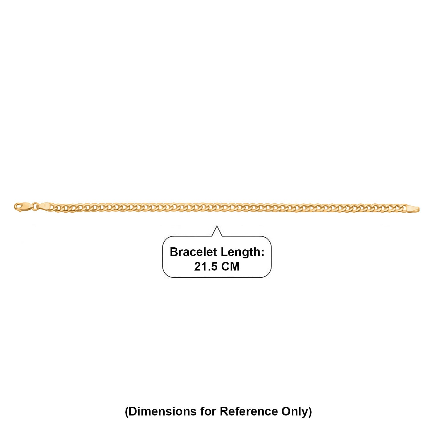 9K Yellow Gold Flat Curb Bracelet (Size - 8.50) with Lobster Clasp, Gold Wt. 4.34 Gms.