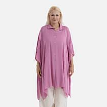 La Marey Kaftan-Style Longline Shirt (One Size) - Pink