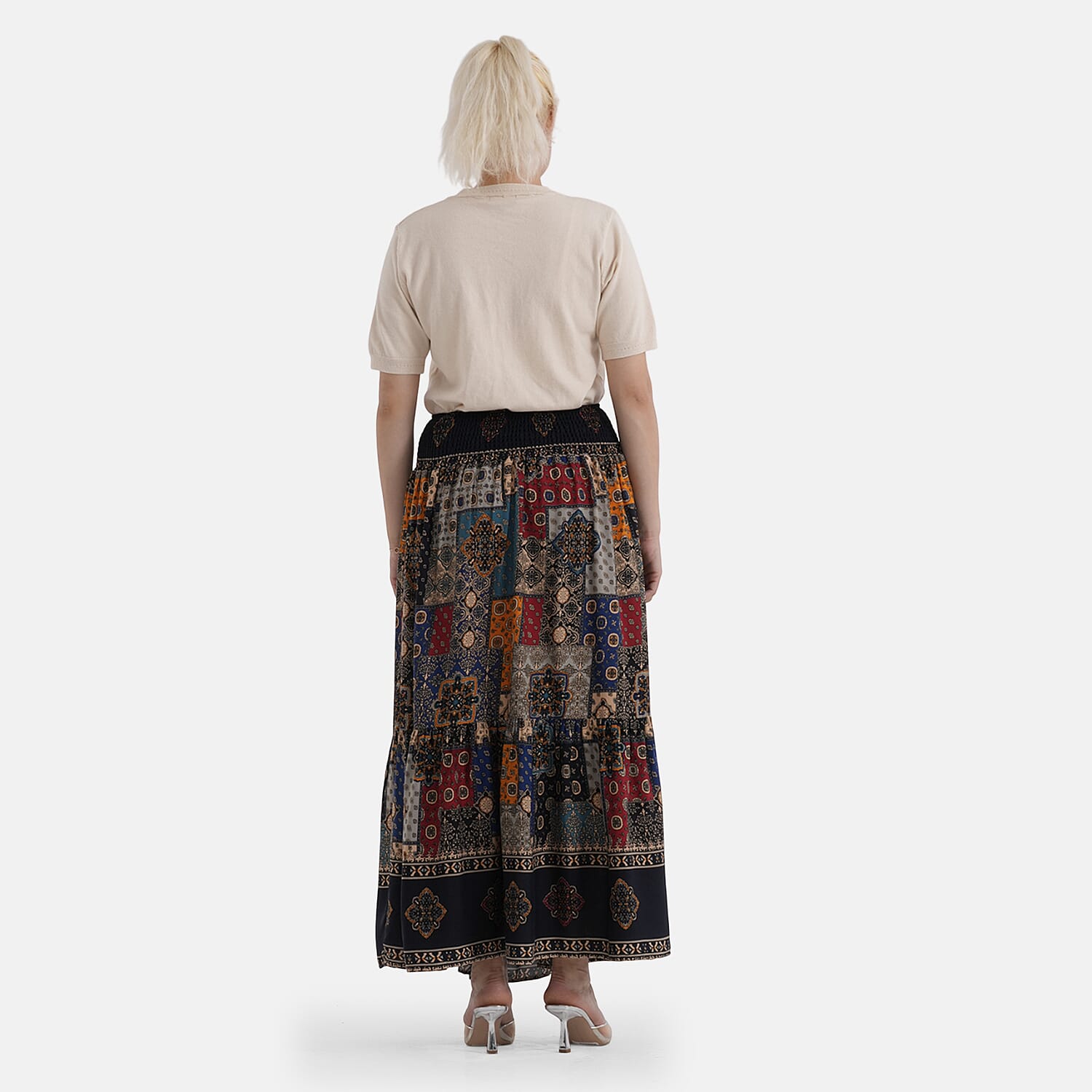 La Marey Patterned Skirt (Size - One Size) - Blue