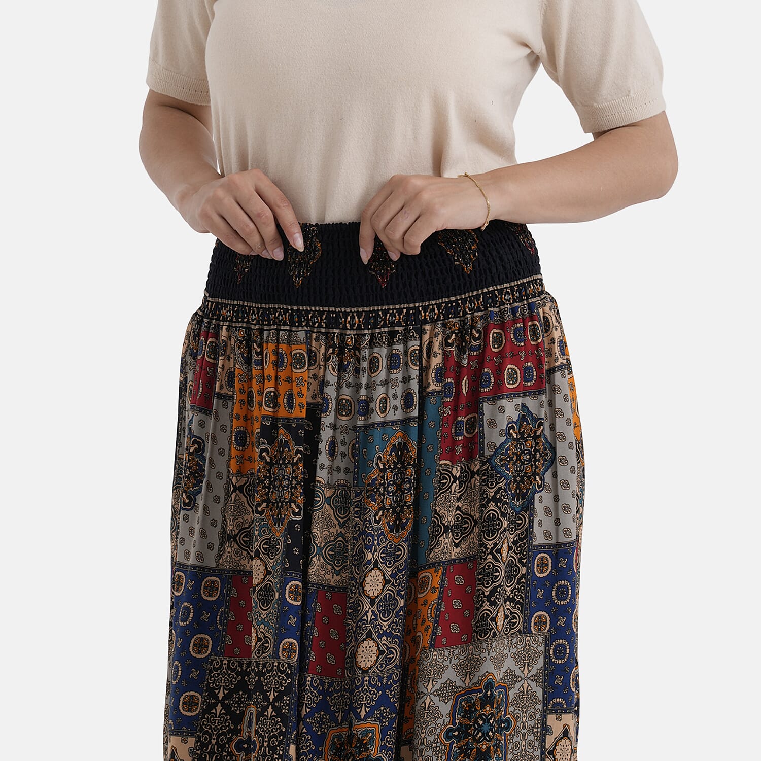 La Marey Patterned Skirt (Size - One Size) - Blue