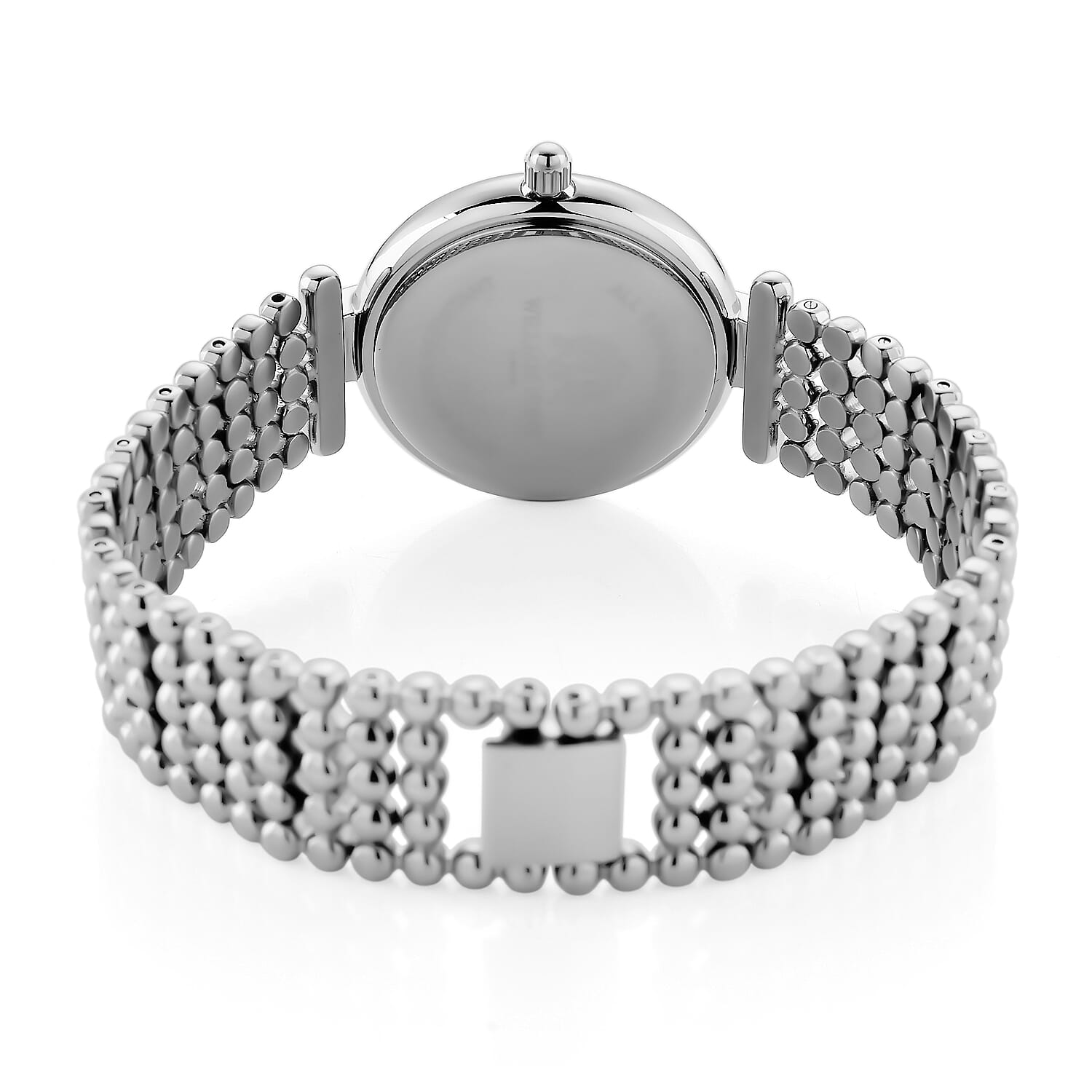 WILLIAM HUNT Ronda 763 Swiss Quartz 5ATM WR Black & Diamond Dial & Silver Case Ladies Watch with Silver Stainless Steel Strap