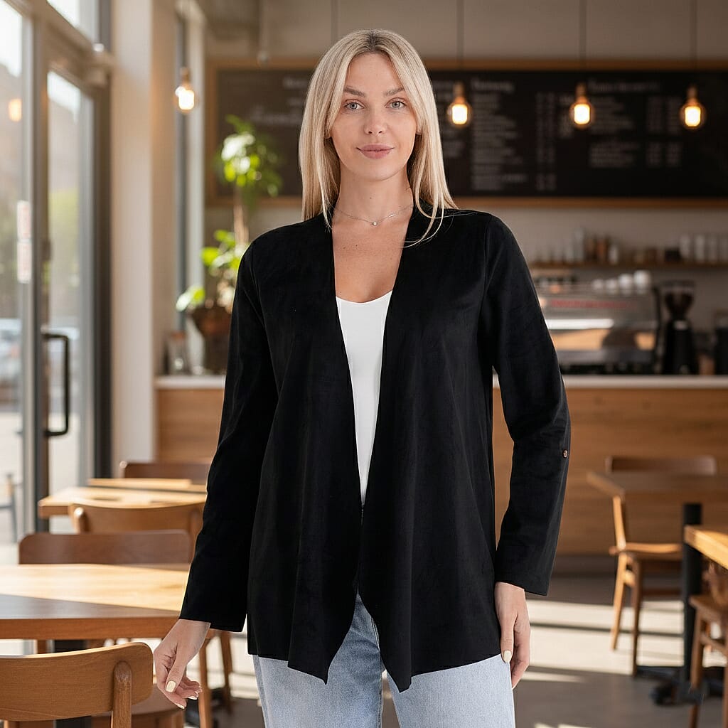 & Maisi Classic Knitted Structured Drape Cardigan