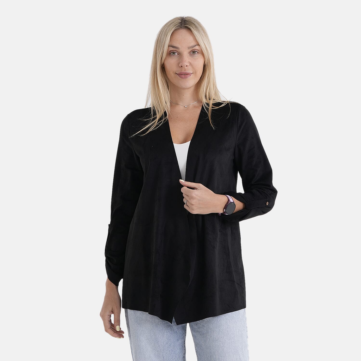 & Maisi Classic Knitted Structured Drape Cardigan