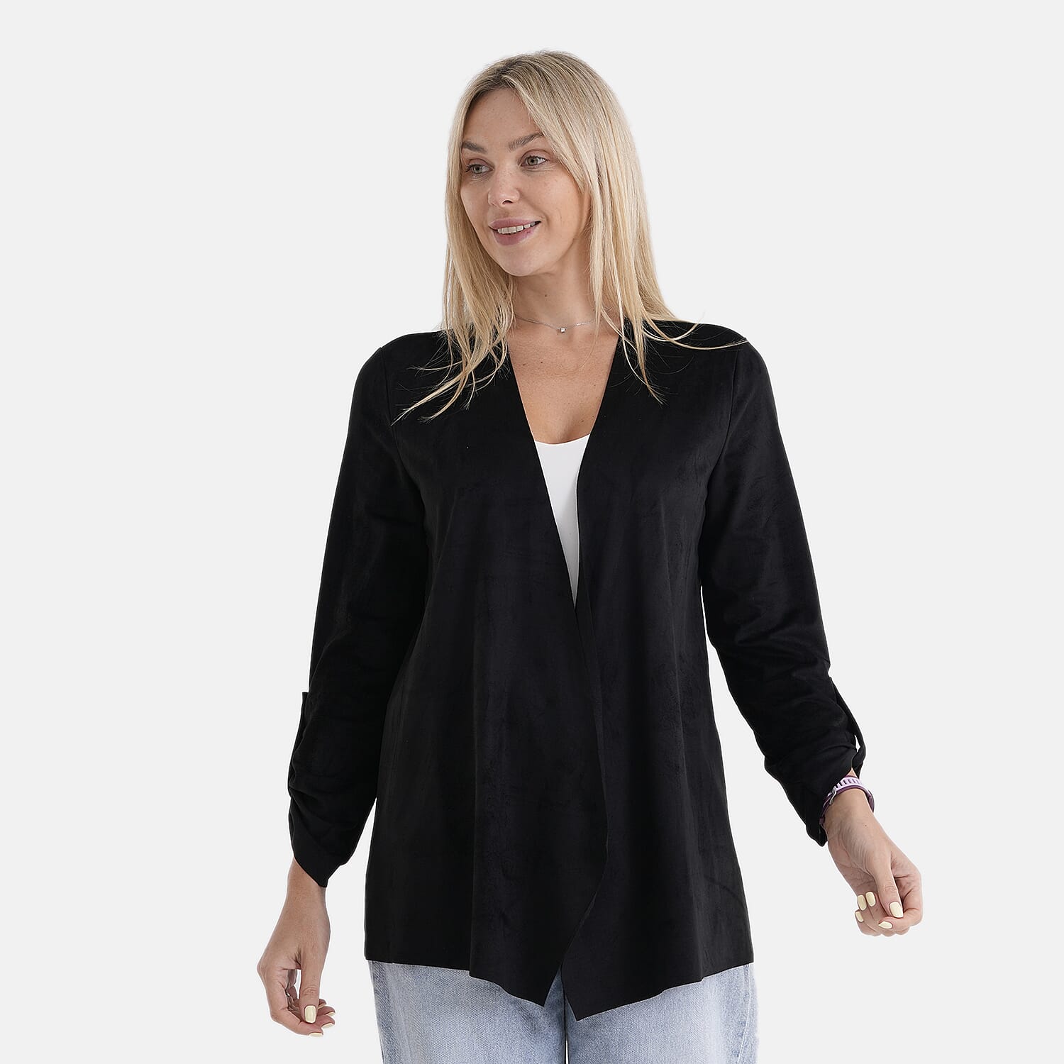 & Maisi Classic Knitted Structured Drape Cardigan