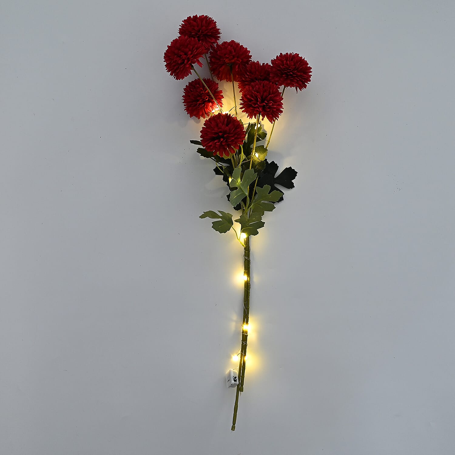 Set of 2 - Faux Flower Branches with LED Lights (50-60cm) - Red