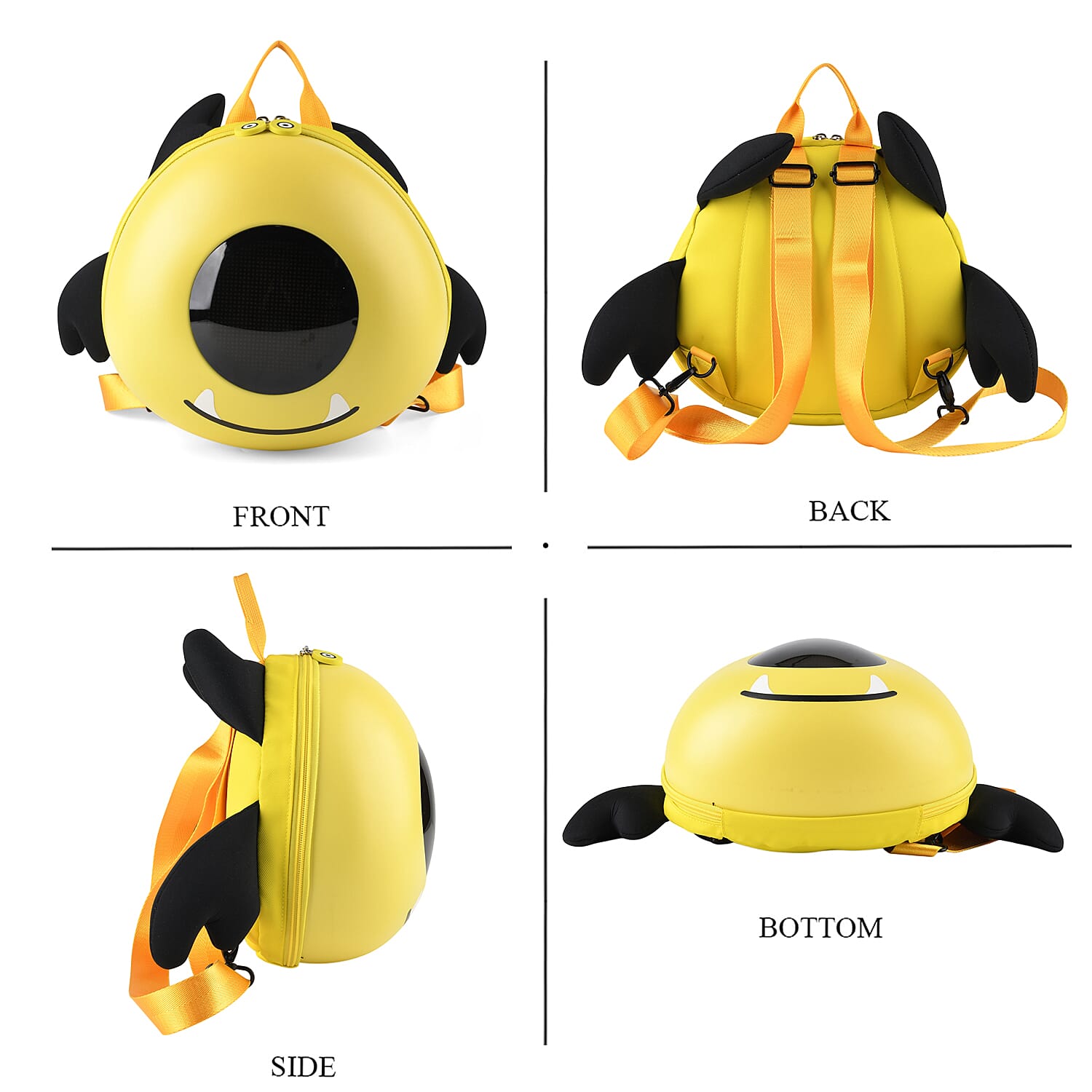 ABS Patterned Backpack (Size 27x16x26 cm) - Light Yellow