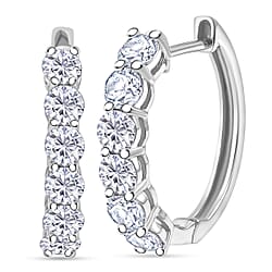 D'Joy Moissanite Hoop Earrings with Clasp in Yellow Gold Plated Sterling Silver 1.90 Ct.