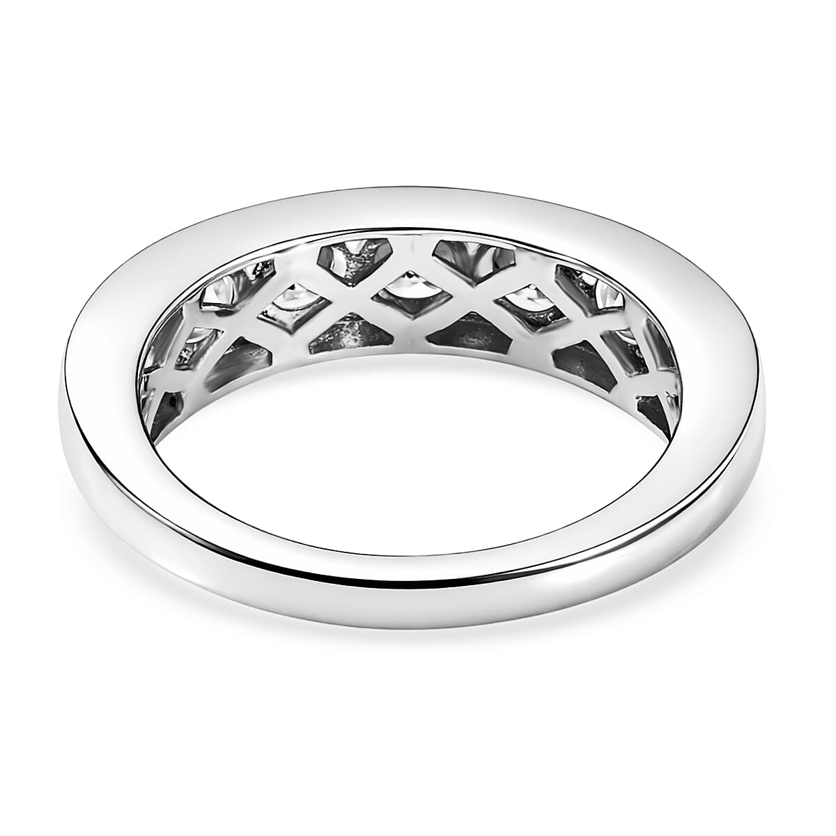 DOD- D'Joy Moissanite Band Ring in Platinum Overlay Sterling Silver 1.70 Ct.