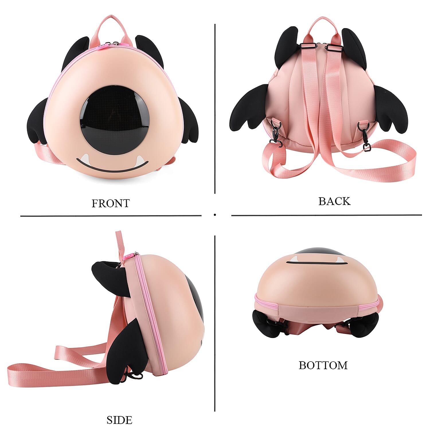 ABS Patterned Backpack (Size 27x16x26 cm) - Pink