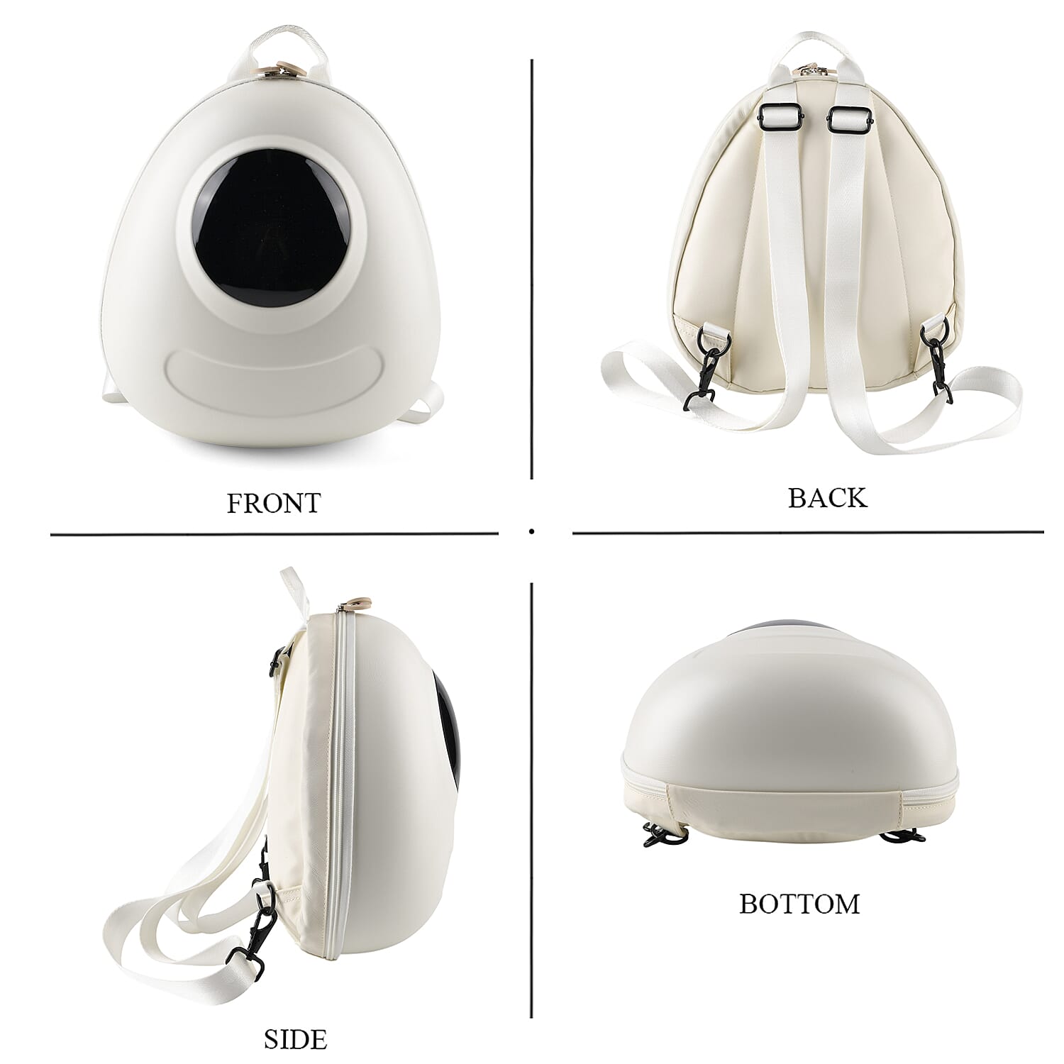 ABS Patterned Backpack (Size 27x16x26 cm) - White