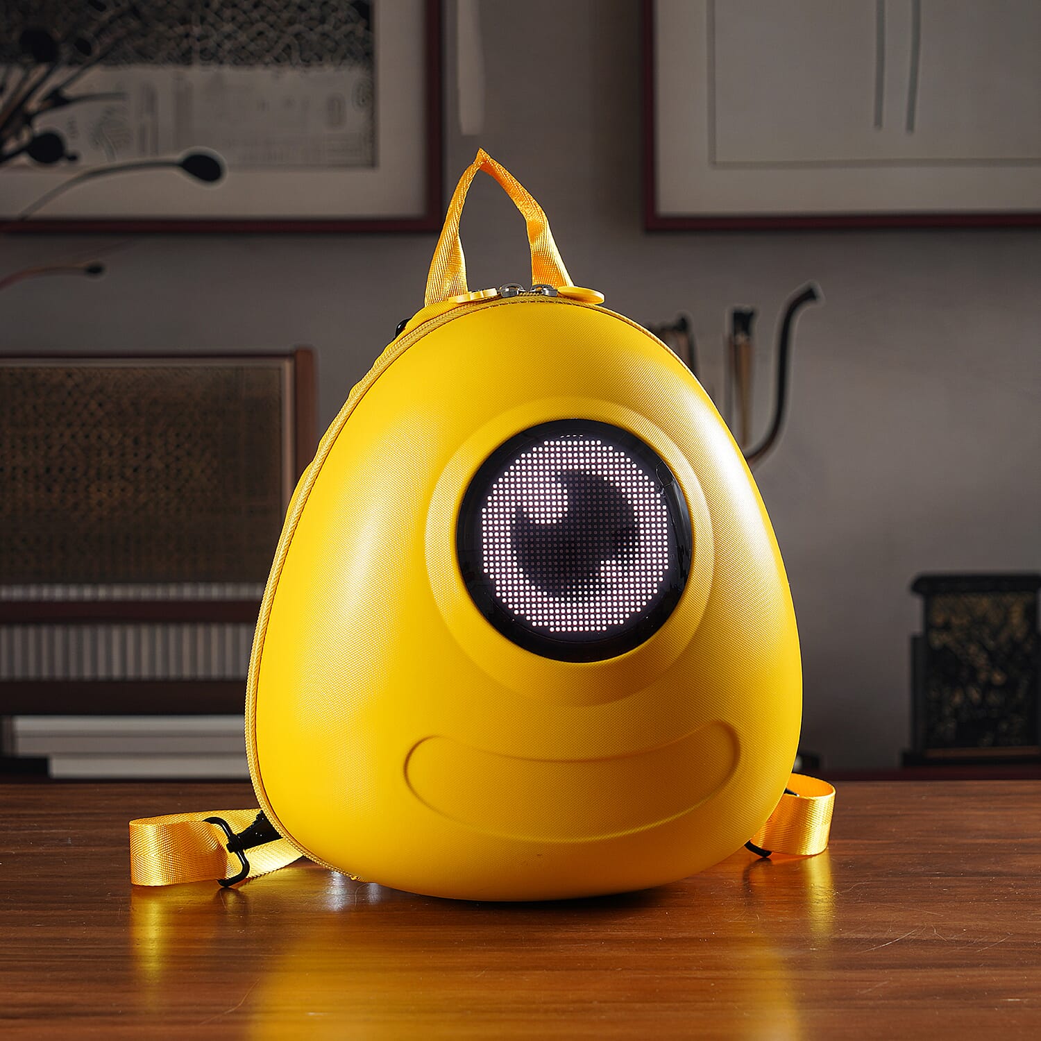 ABS Patterned Backpack (Size 27x16x26 cm) - Yellow