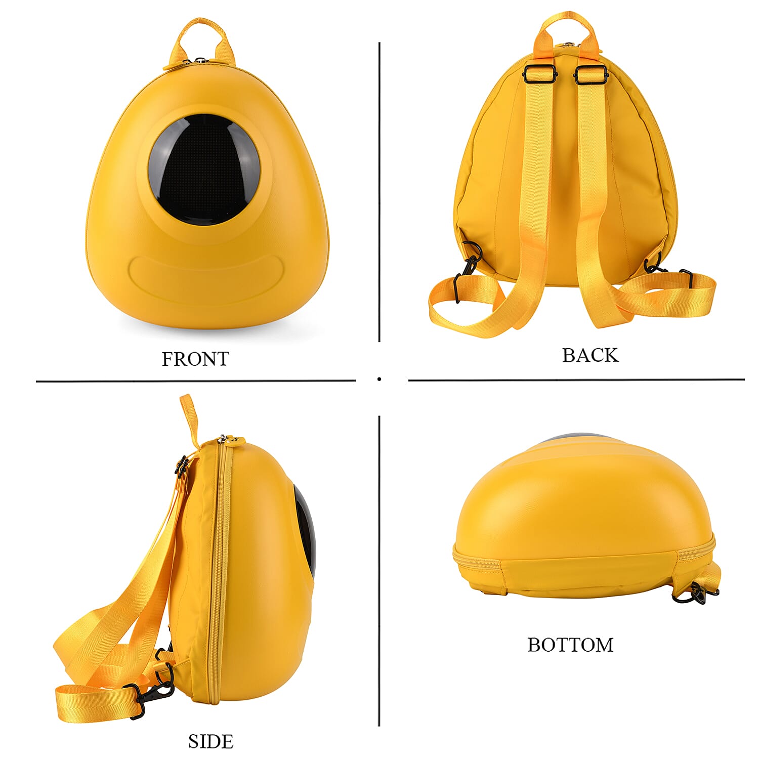 ABS Patterned Backpack (Size 27x16x26 cm) - Yellow