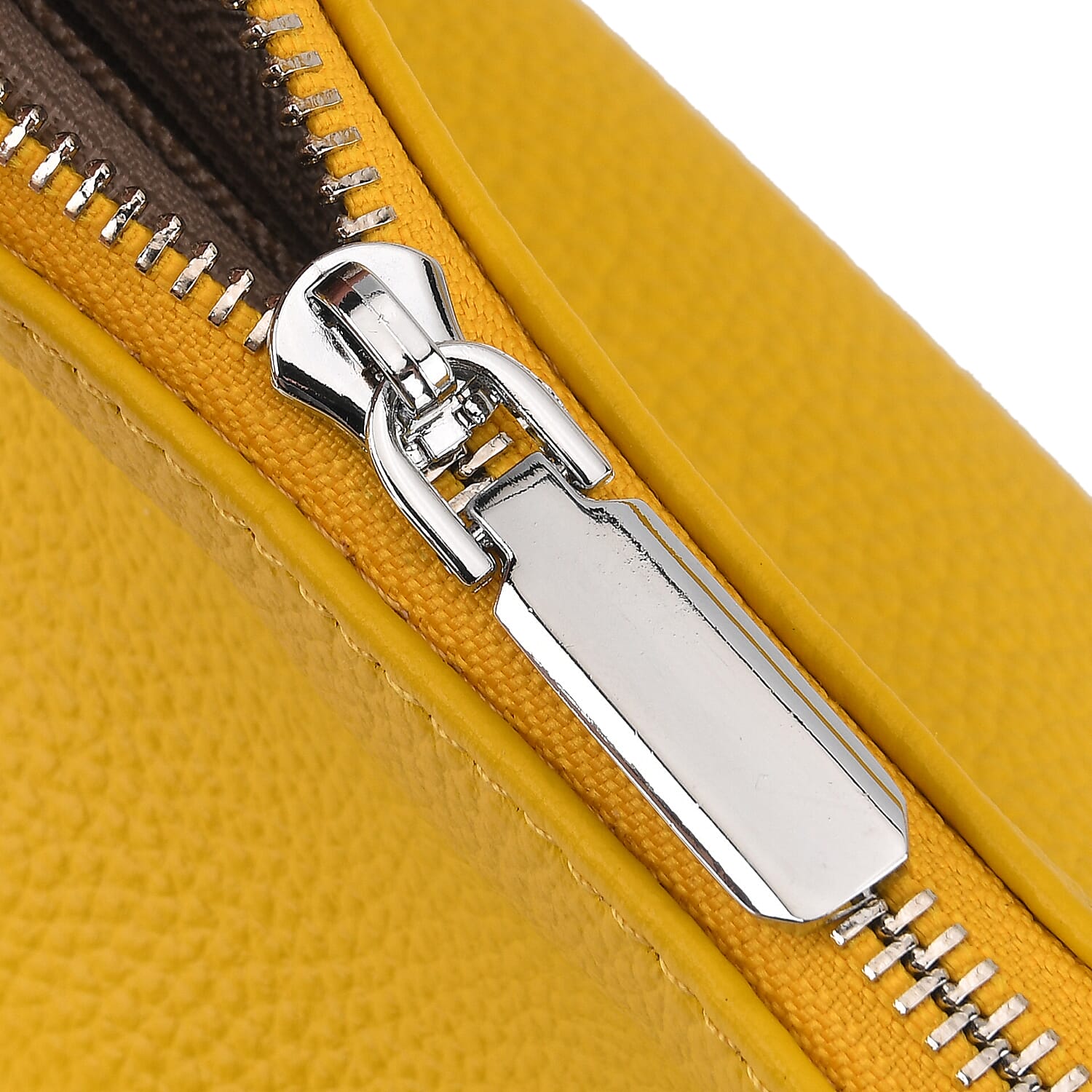 Designer Inspired Genuine Leather Mini Crossbody Bag with Top Handle - Yellow