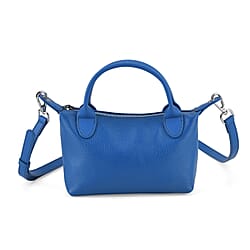 Designer Inspired Genuine Leather Mini Crossbody Bag with Top Handle - Yellow