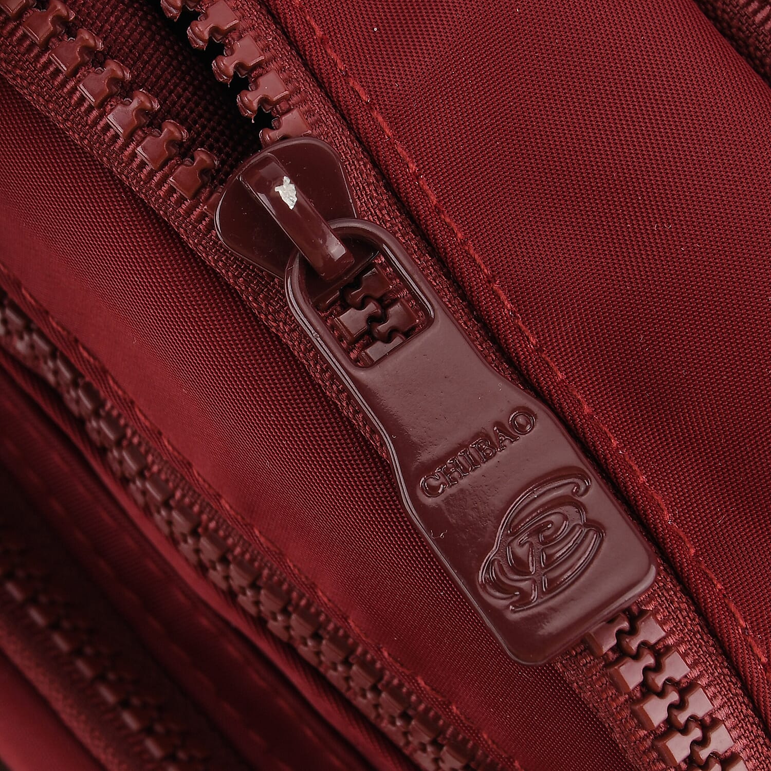 Casual 3-Section, Multi-Pocket Small Crossbody Bag with Wide Adjustable Strap - Burgundy