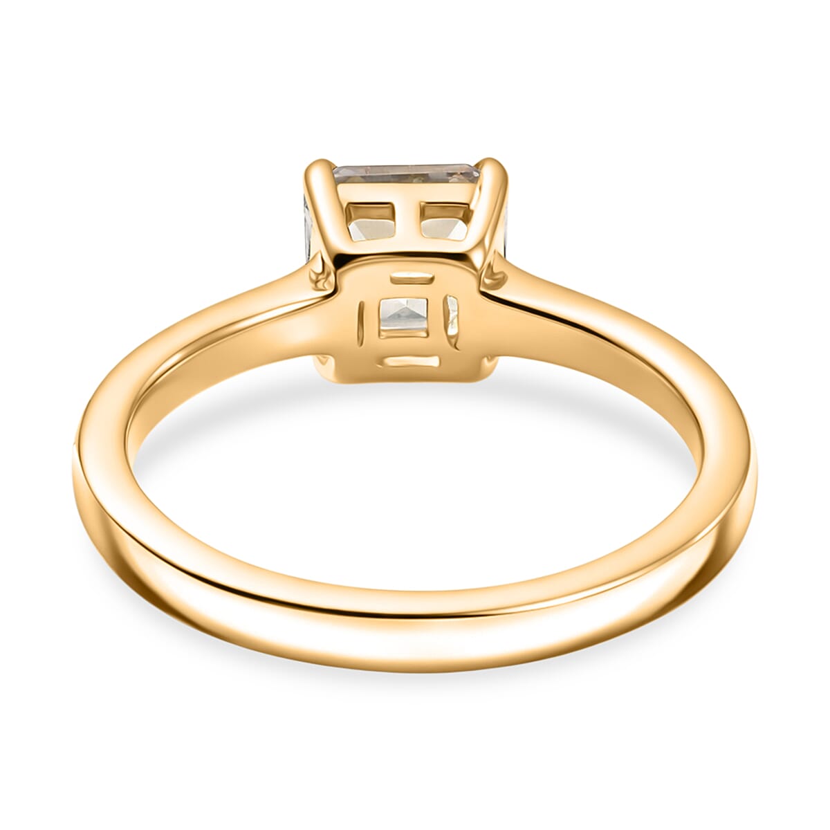 D'Joy Royal Asscher Cut AAA Natural Turkizite Solitaire Ring in 18K Gold Vermeil Sterling Silver 1.25 Ct.