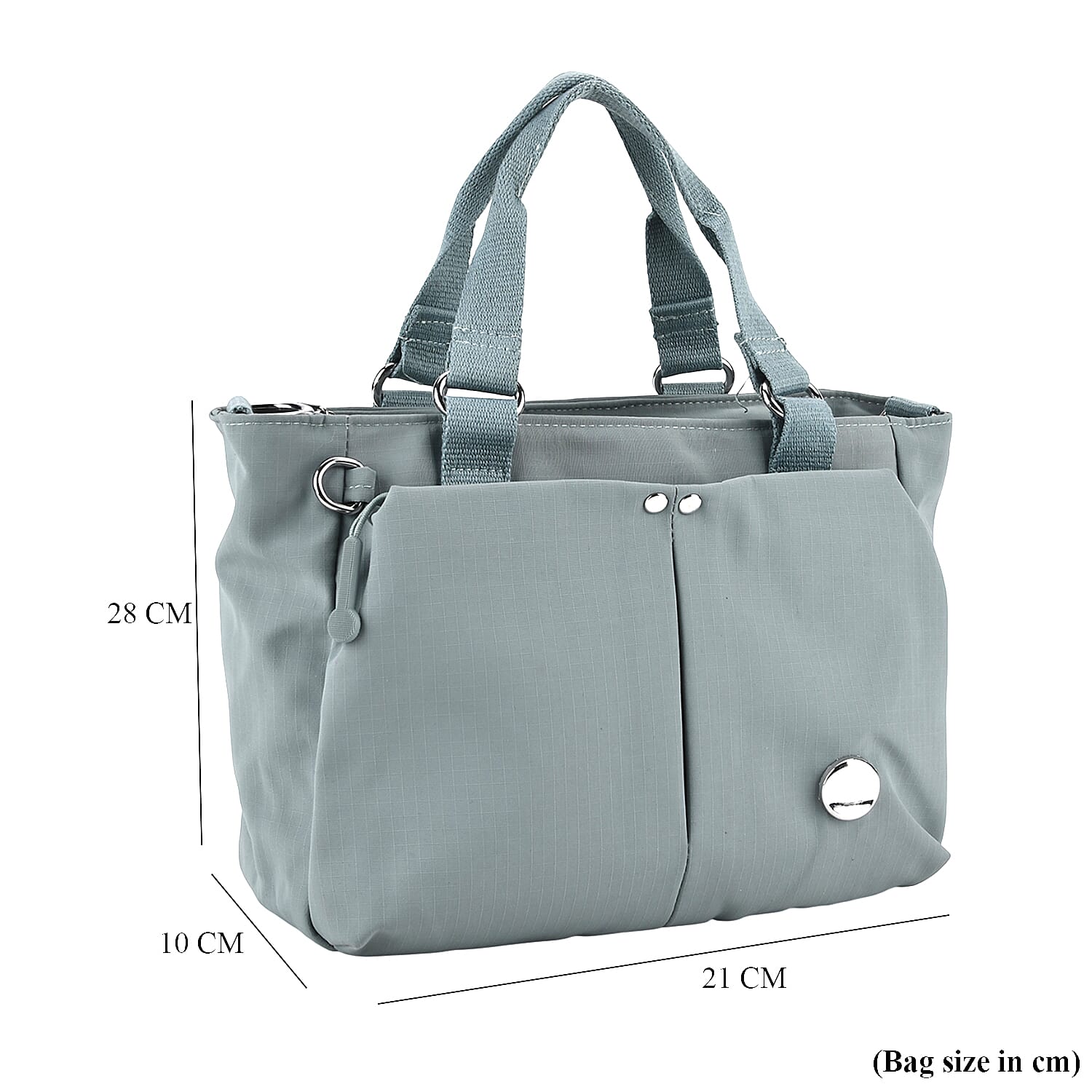 Travel Multi-Compartment Top-Handle Tote Bag with Adjustable Crossbody Strap - Blue