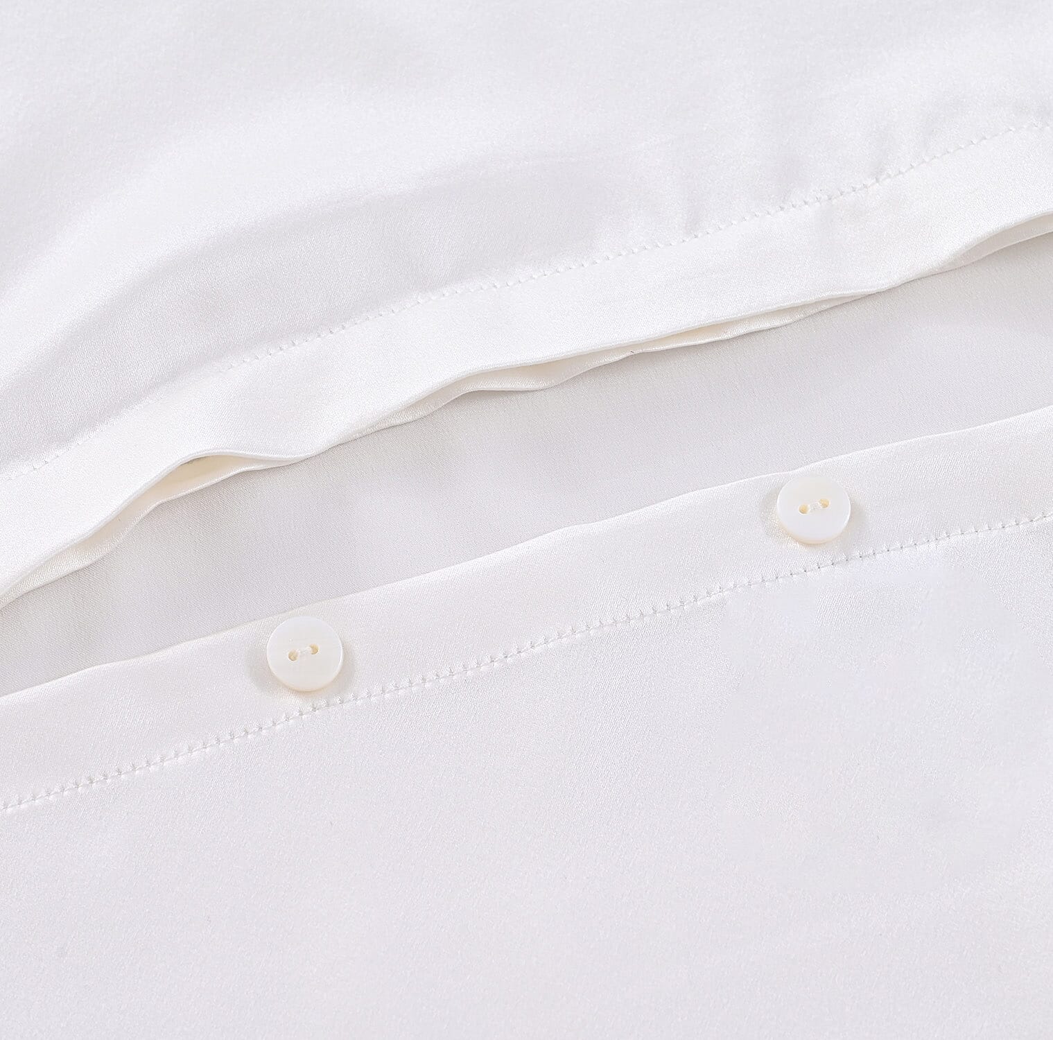 LA Marey Signature Mulberry Silk Pillow Case with Button (Size 75x50 cm) - Ivory