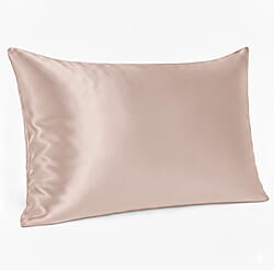 LA Marey Signature Mulberry Silk Pillow Case with Button (Size 75x50 cm) - Light pink