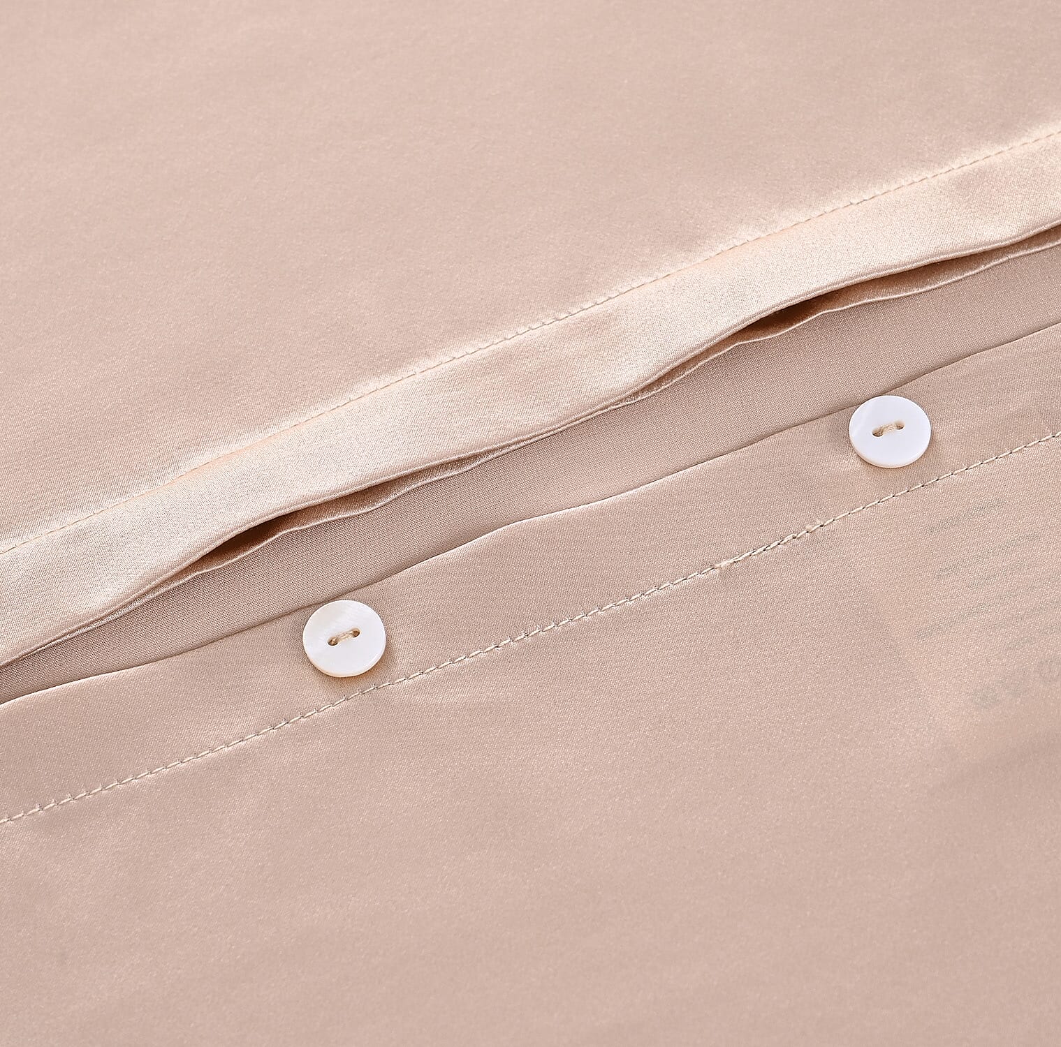 LA Marey Signature Mulberry Silk Pillow Case with Button (Size 75x50 cm) - Beige