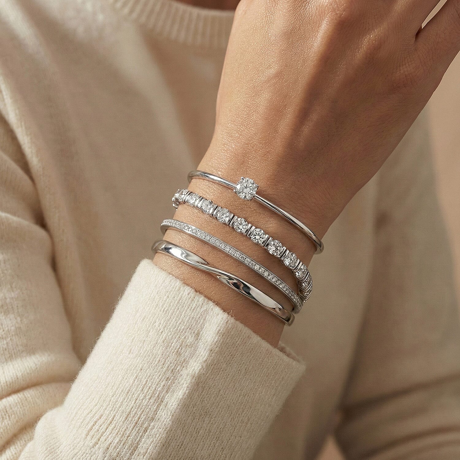 D'Joy Moissanite Tennis Bracelet (Size - 7.5) with GB Lock Box in Rhodium Overlay Sterling Silver 7.75 Ct, Silver Wt. 12.00 Gms