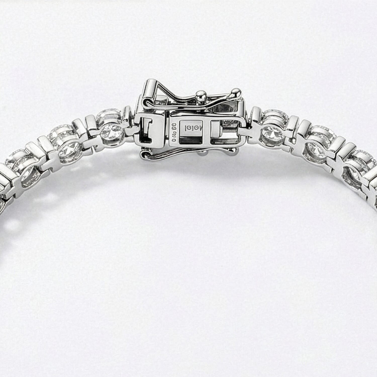 D'Joy Moissanite Tennis Bracelet (Size - 7.5) with GB Lock Box in Rhodium Overlay Sterling Silver 7.75 Ct, Silver Wt. 12.00 Gms