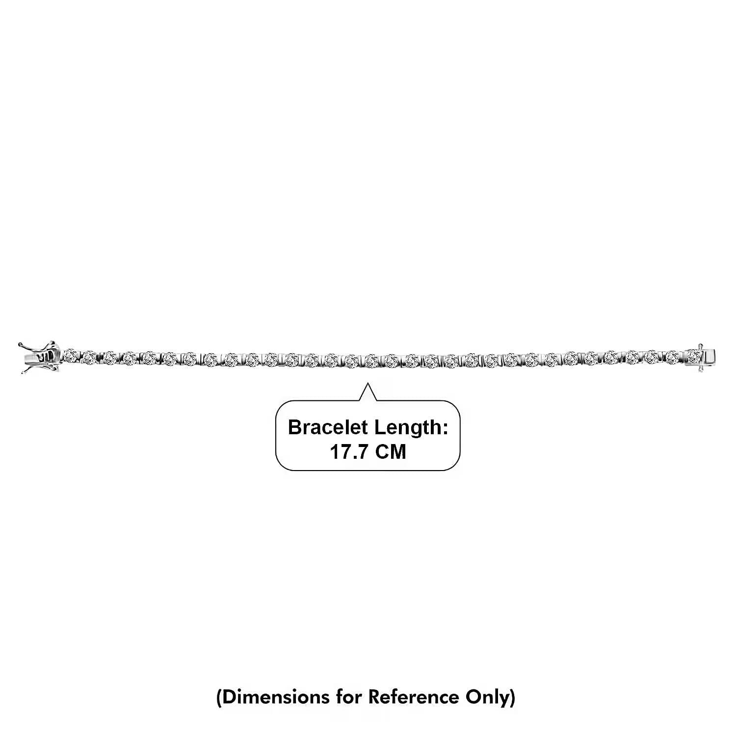 D'Joy Moissanite Tennis Bracelet (Size - 7.5) with GB Lock Box in Rhodium Overlay Sterling Silver 7.75 Ct, Silver Wt. 12.00 Gms