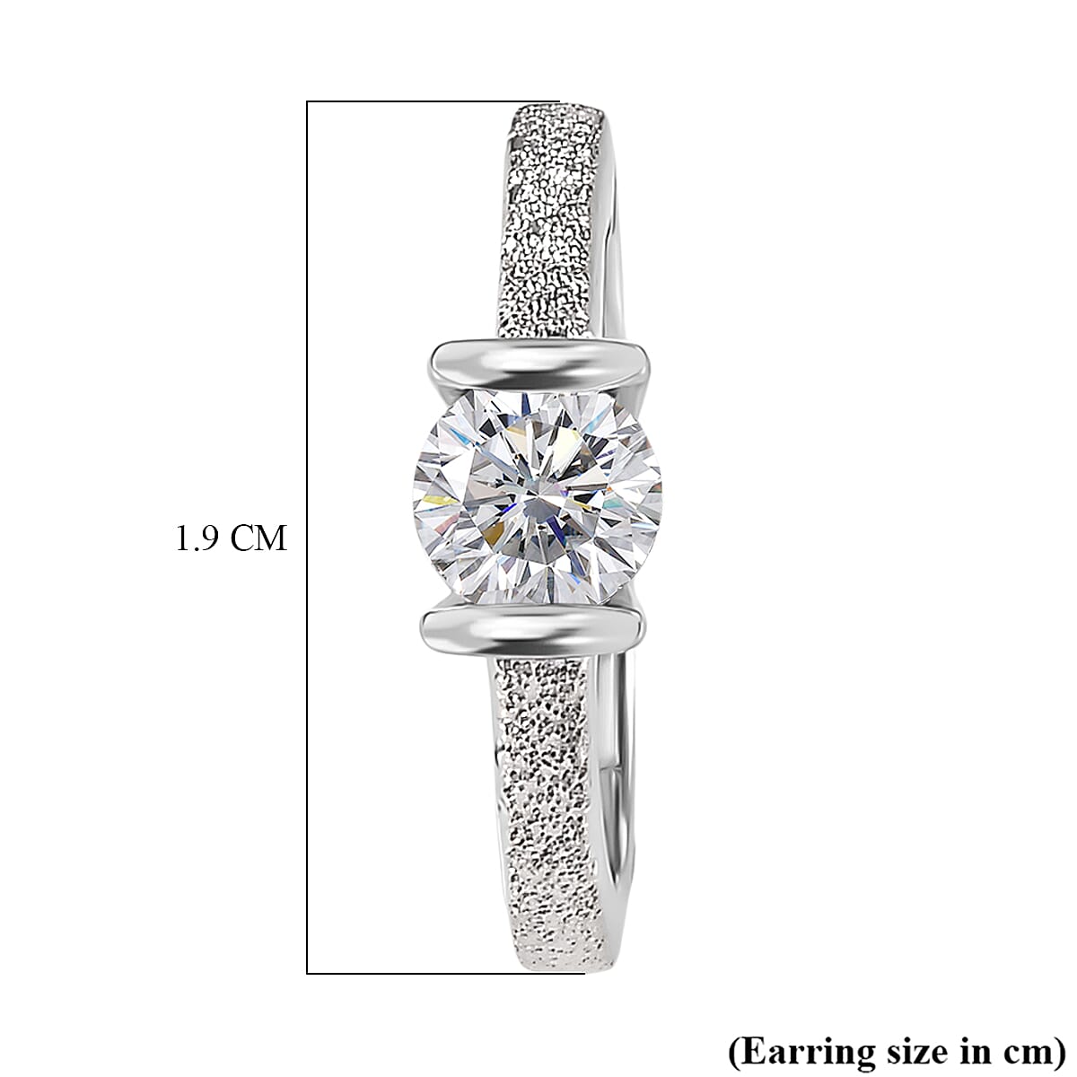 D'Joy Moissanite Hoop Earring in Platinum Overlay Sterling Silver 0.92 Ct.