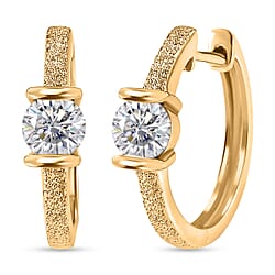 D'Joy Moissanite Hoop Earring in Platinum Overlay Sterling Silver 0.92 Ct.