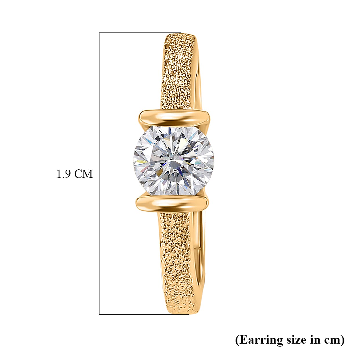 D'Joy Moissanite Full Hoop Earring in Yellow Gold Plated Sterling Silver