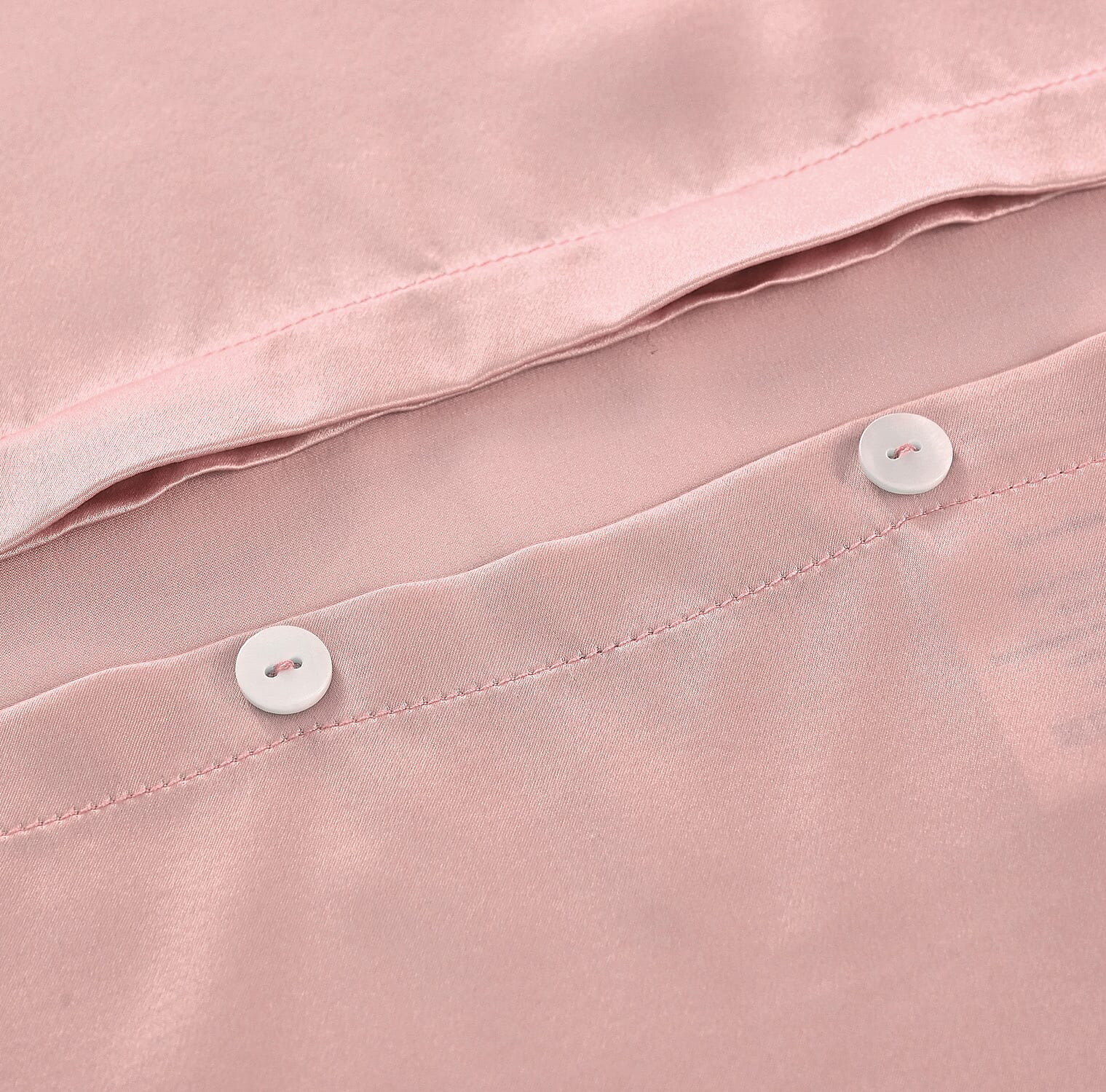 LA Marey Signature Mulberry Silk Pillow Case with Button (Size 75x50 cm) - Light pink