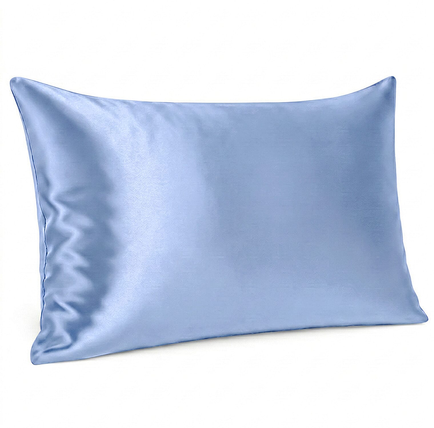 LA Marey Signature Mulberry Silk Pillow Case with Button (Size 75x50 cm) - Light Blue