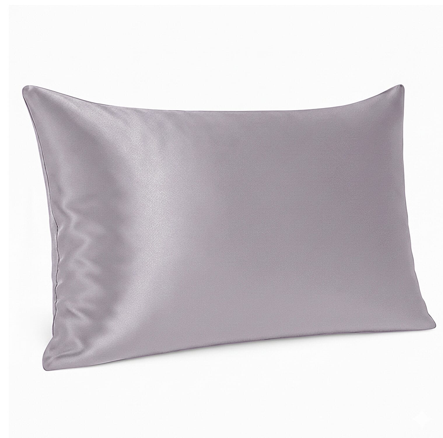 LA Marey Signature Mulberry Silk Pillow Case with Button (Size 75x50 cm) - Silver Grey