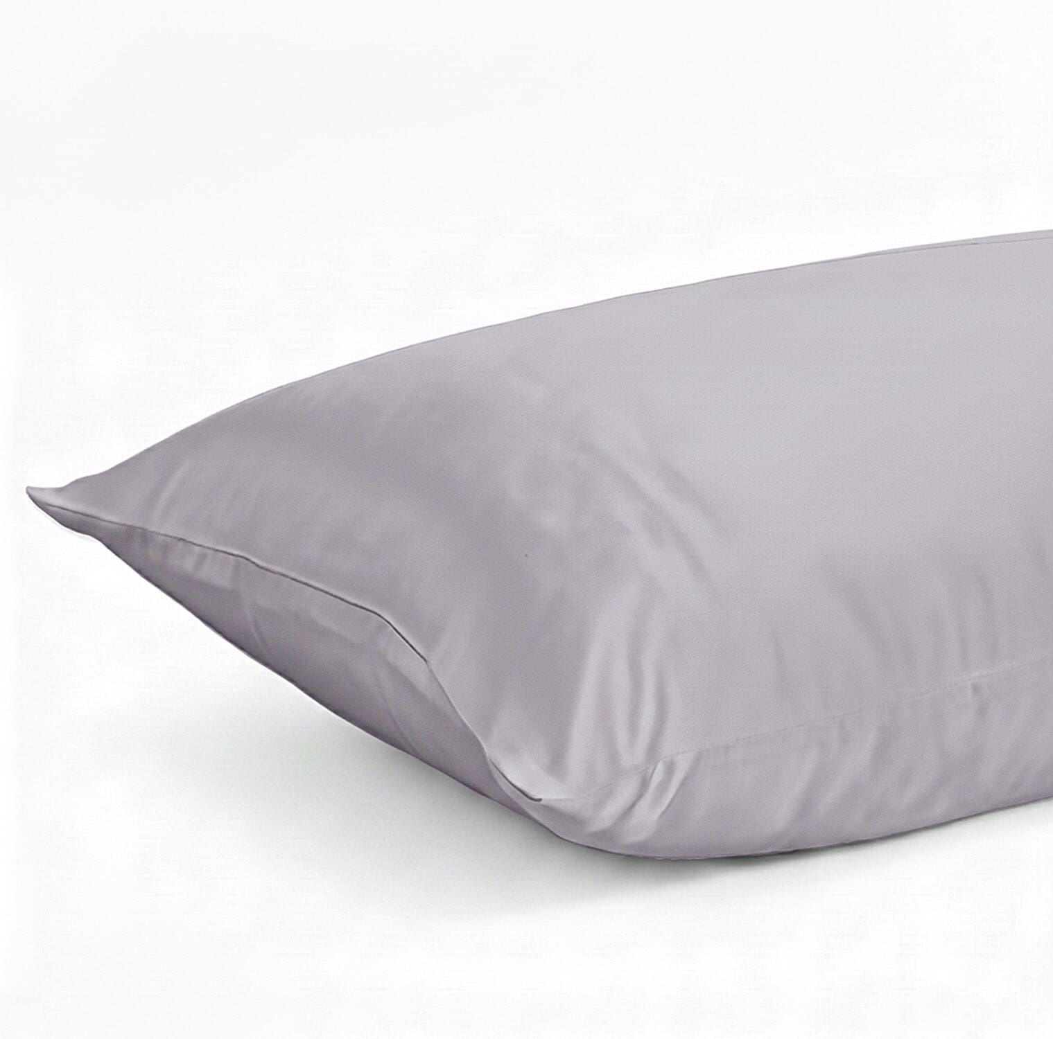 LA Marey Signature Mulberry Silk Pillow Case with Button (Size 75x50 cm) - Silver Grey