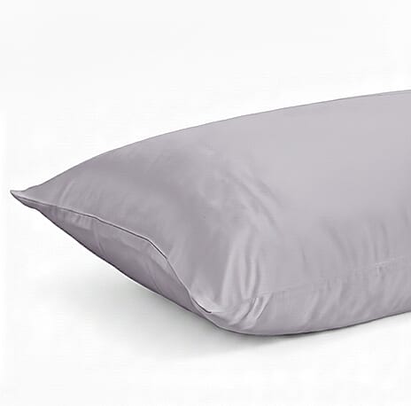 LA Marey Signature 100% Mulberry Silk Pillow Case with Button (Size 75x50 cm) - Silver.