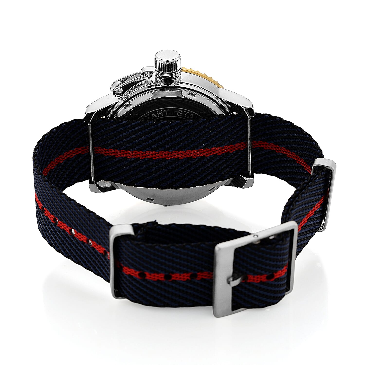 COLLECTORS EDITION - MAJESTY FIELDMASTER Quartz PC32 3ATM WR Blue Hydraulic Dial - Two-Tone Silver-Gold Case Mens Watch with Black Nylon Strap