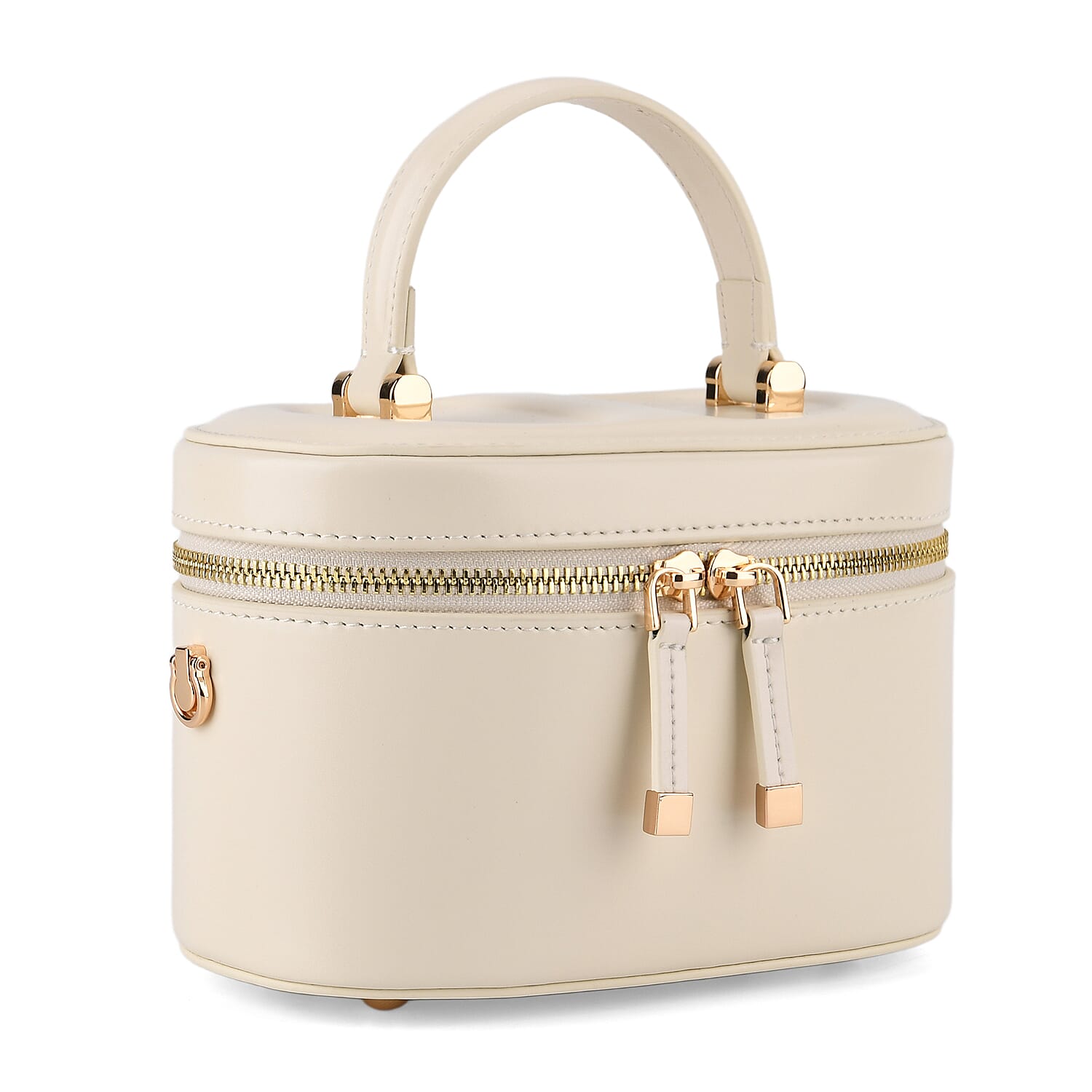 Valisseire Ladies Genuine Leather Vanity Handbag - Off White