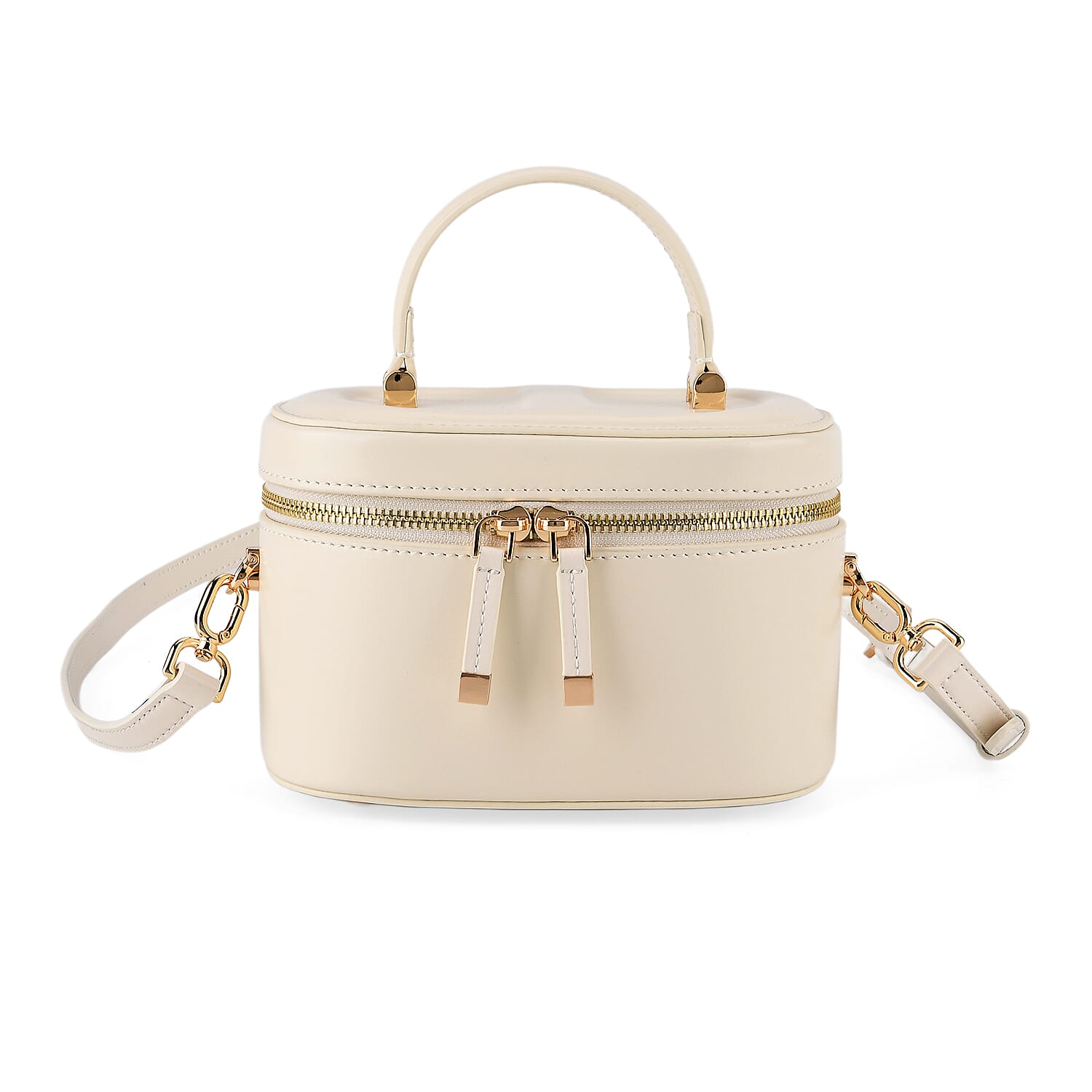 Valisseire Ladies Genuine Leather Vanity Handbag - Off White