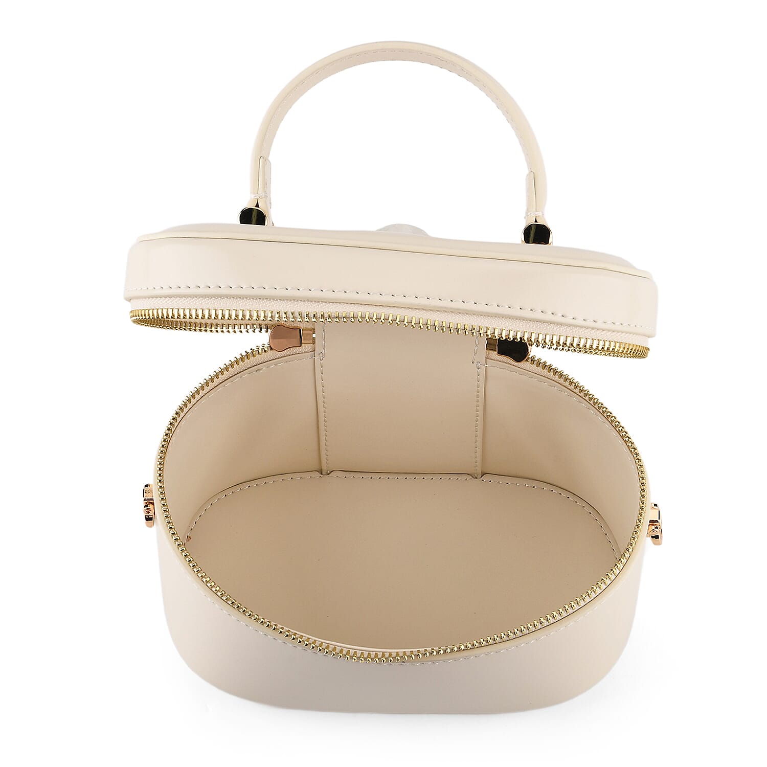Valisseire Ladies Genuine Leather Vanity Handbag - Off White