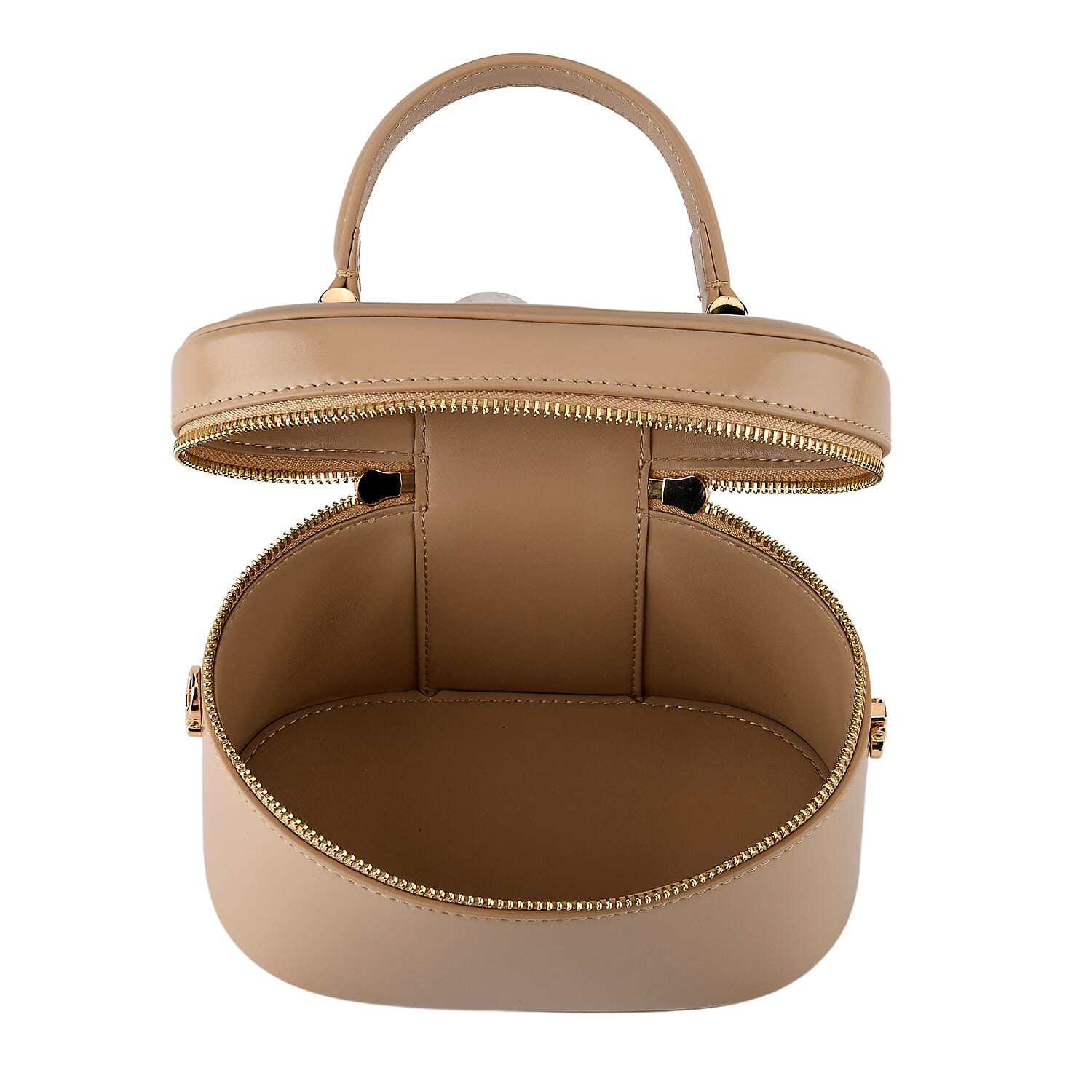 Valisseire Ladies Genuine Leather Vanity Handbag - Khaki