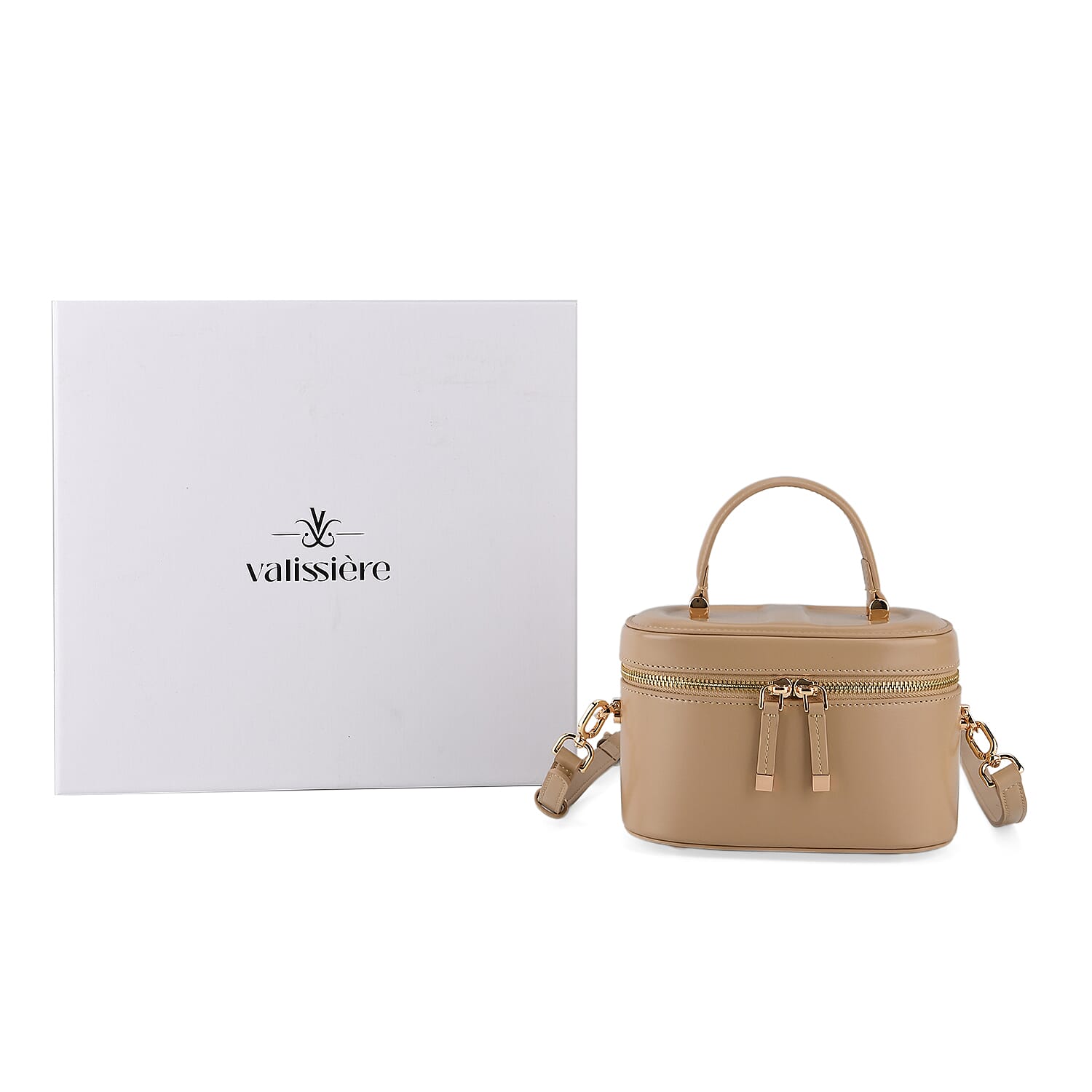 Valisseire Ladies Genuine Leather Vanity Handbag - Khaki