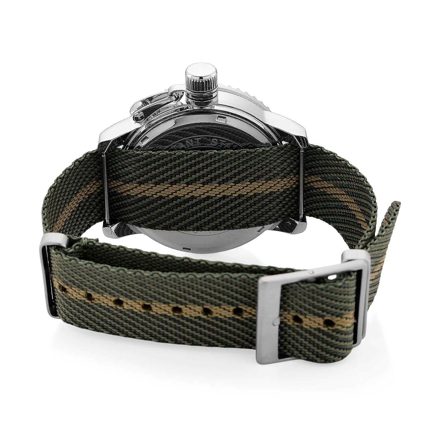 COLLECTORS EDITION -  -MAJESTY FIELDMASTER Quartz PC32 3ATM WR Green Hydraulic Dial - Silver Case Mens Watch with Green Nylon Strap