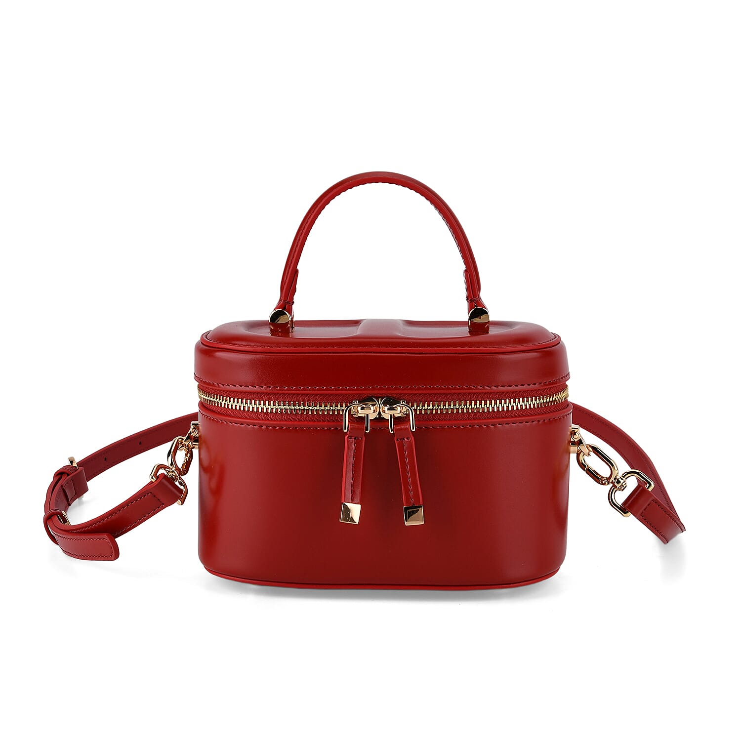Valisseire Ladies Genuine Leather Vanity Handbag - Burgundy