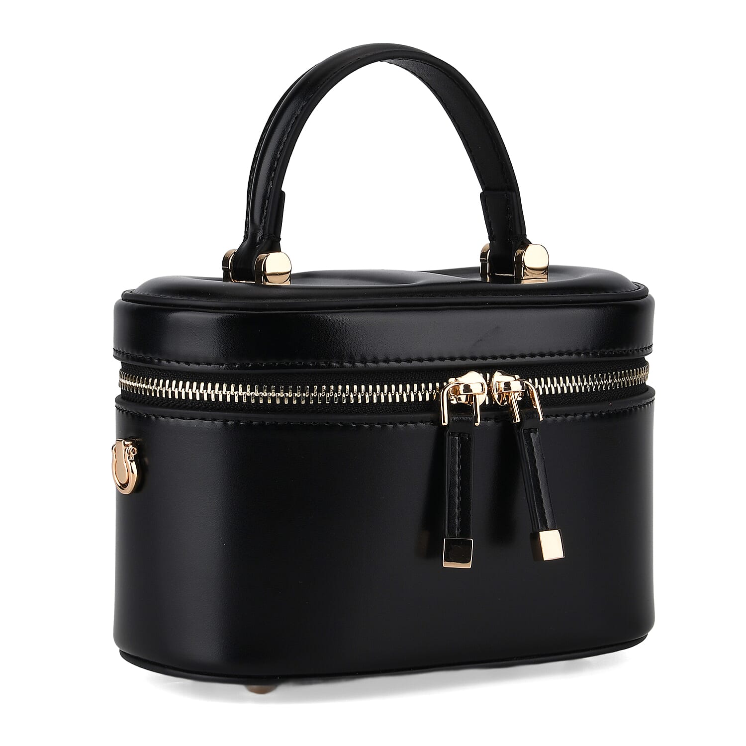 Valisseire Ladies Genuine Leather Vanity Handbag - Black
