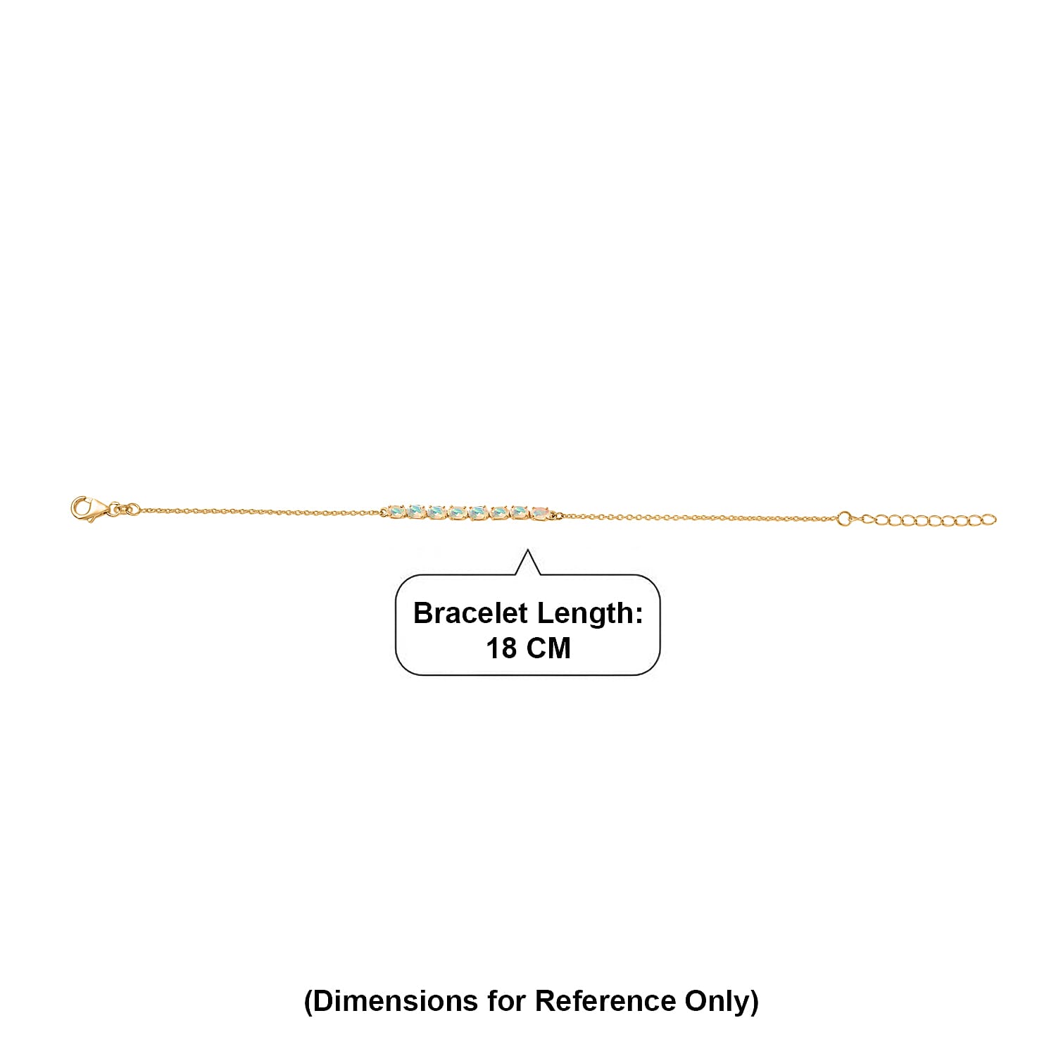 D'Joy Faceted Ethiopian Opal Bracelet (Size - 7.5-1.5) with Lobster Clasp in Yellow Gold Plated Sterling Silver.