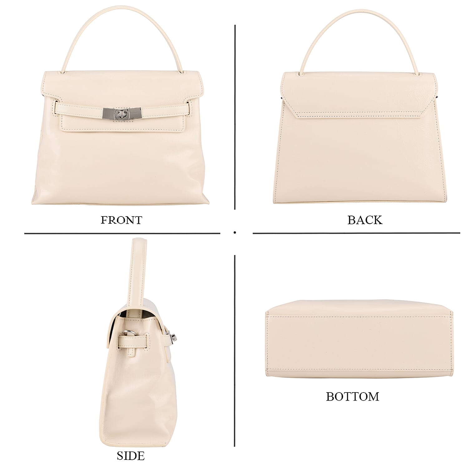 Valissiere Designer Inspired Genuine Leather Structured Satchel Handbag With Crossbody Strap